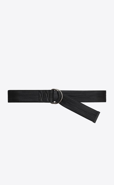 SAINT LAURENT Gürtel Damen Taillengürtel mit Schnalle aus schwarzem Leder mit Steppnähten b_V4
